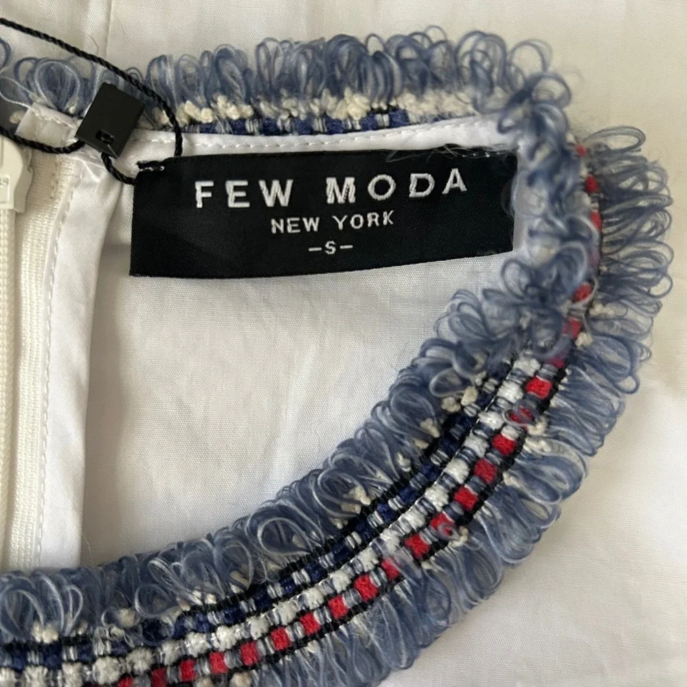 Few Moda White Ruffle Sleeve Boho Top‎ Cotton Blouse Small New - Picture 3 of 10